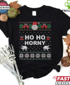Ho ho horny reindeer ugly Christmas shirt