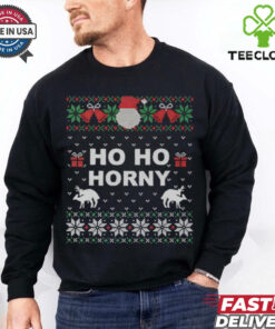 Ho ho horny reindeer ugly Christmas shirt
