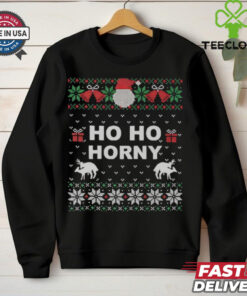 Ho ho horny reindeer ugly Christmas shirt