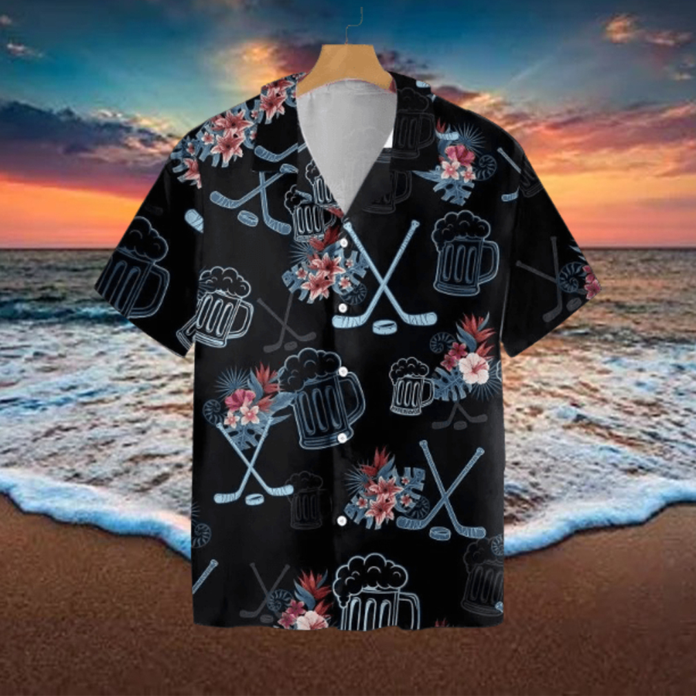 Hockey Beer Hawaiian Shirt For Men Women Hockey Beer Hawaiian Shirt For Men Women