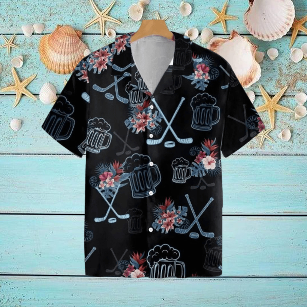 Hockey Beer Hawaiian Shirt For Men Women Hockey Beer Hawaiian Shirt For Men Women