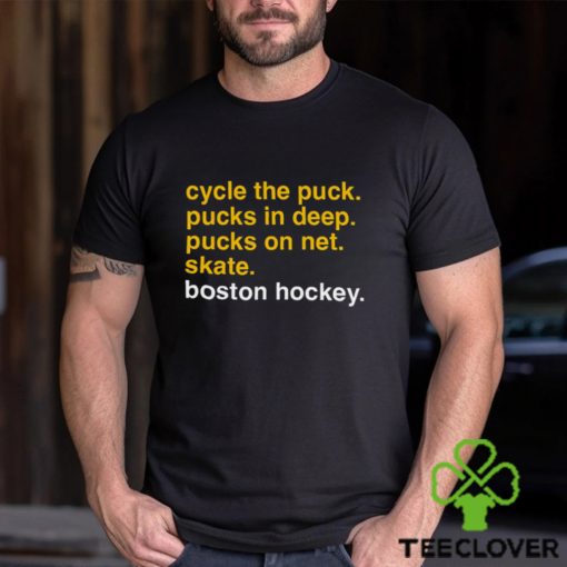 Hockey Checklist Cycle The Puck Pucks In Deep Pucks On Net Skate Boston Hockey Shirt