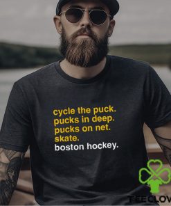 Hockey Checklist Cycle The Puck Pucks In Deep Pucks On Net Skate Boston Hockey Shirt