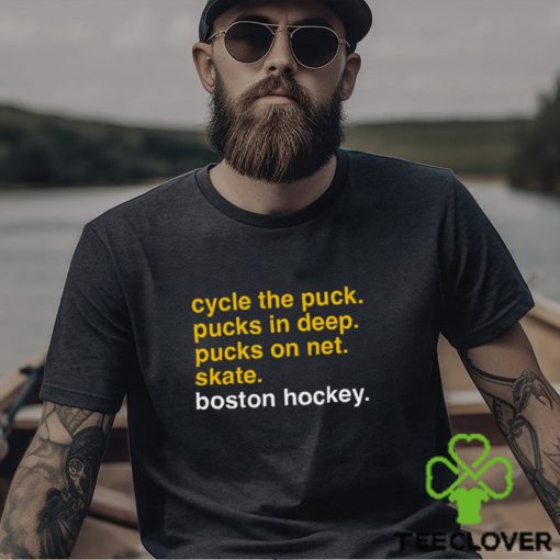 Hockey Checklist Cycle The Puck Pucks In Deep Pucks On Net Skate Boston Hockey Shirt