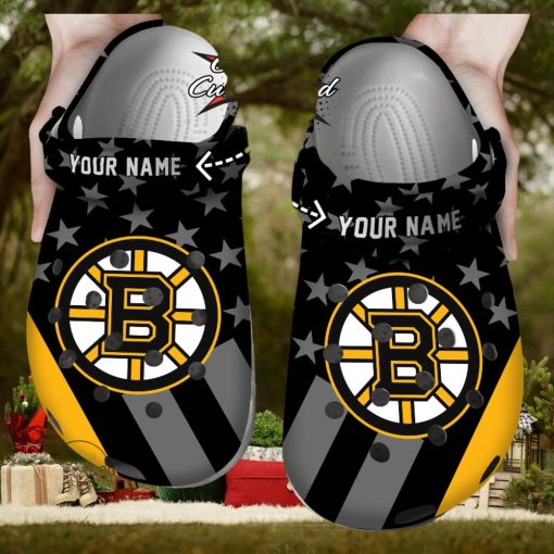 Hockey Crocs Personalized Bbruins Star Flag Clog Shoes