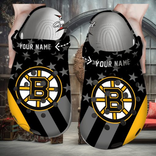 Hockey Crocs Personalized Bbruins Star Flag Clog Shoes