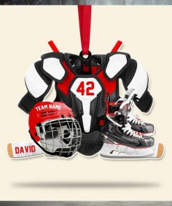Hockey Gear Personalized Acrylic Ornament, Christmas Tree Decor For Hockey Players
