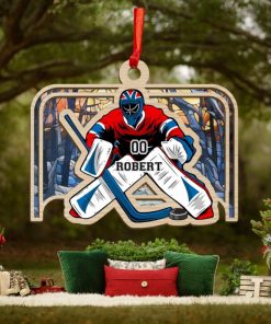 Hockey Goal Personalized Suncatcher Ornament