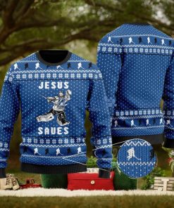 Hockey Jesus Saves 3D Ugly Christmas Sweater Xmas Christmas Gifts