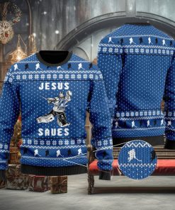Hockey Jesus Saves 3D Ugly Christmas Sweater Xmas Christmas Gifts