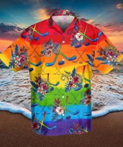 Hockey LGBT Hawaiian Shirt For Supporting LGBT, Hockey Lover Gift Idea