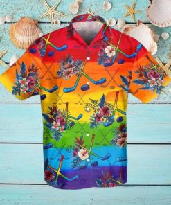 Hockey LGBT Hawaiian Shirt For Supporting LGBT, Hockey Lover Gift Idea