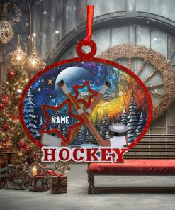 Hockey Lover Personalized Suncatcher Ornament