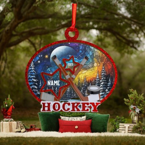 Hockey Lover Personalized Suncatcher Ornament