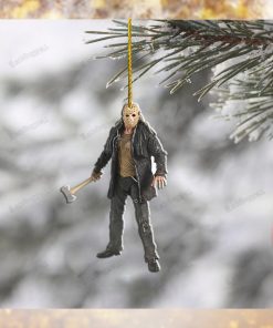 Hockey Mask Holding Hammer Horror Ornament