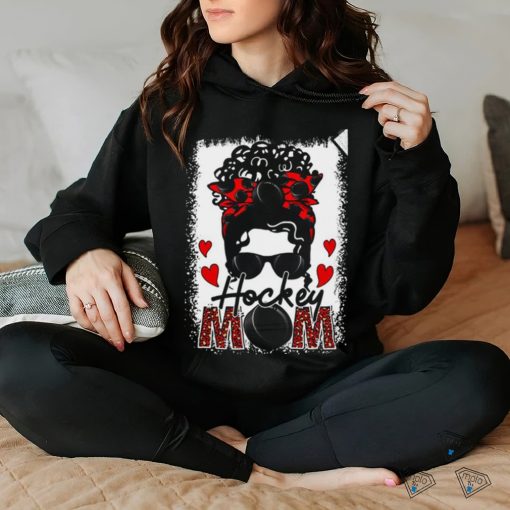 Hockey Mom Leopard Messy Bun Game Day Mothers Day Meaningful T Shirt