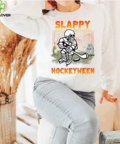 Hockey Slappy Hockeyween Skeleton Halloween Costume T Shirt