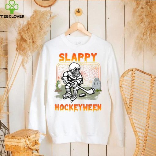 Hockey Slappy Hockeyween Skeleton Halloween Costume T Shirt