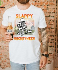 Hockey Slappy Hockeyween Skeleton Halloween Costume T Shirt