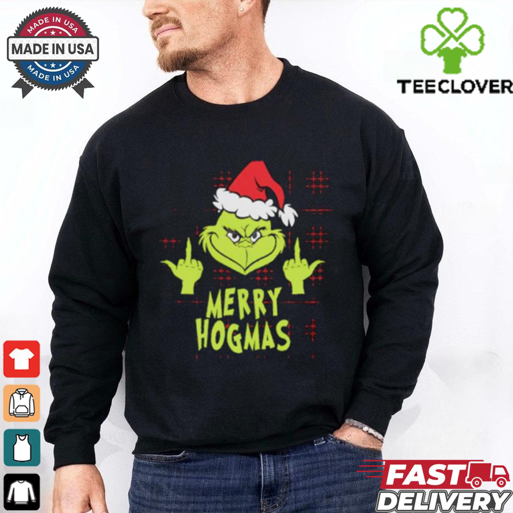 Hogmas Grinch Santa middle finger Christmas shirt Hogmas Grinch Santa middle finger Christmas shirt