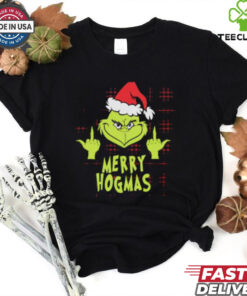 Hogmas Grinch Santa middle finger Christmas shirt
