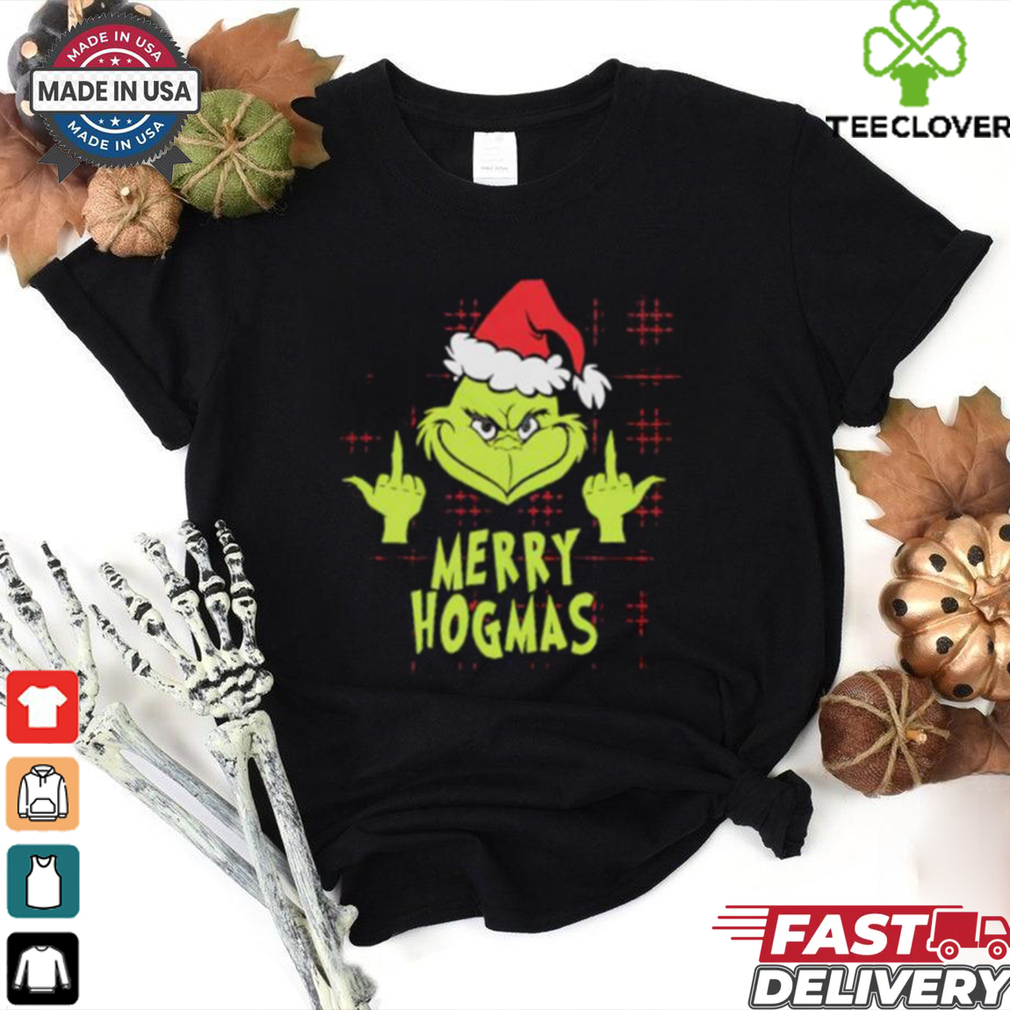 Hogmas Grinch Santa middle finger Christmas shirt Hogmas Grinch Santa middle finger Christmas shirt