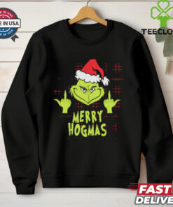 Hogmas Grinch Santa middle finger Christmas shirt
