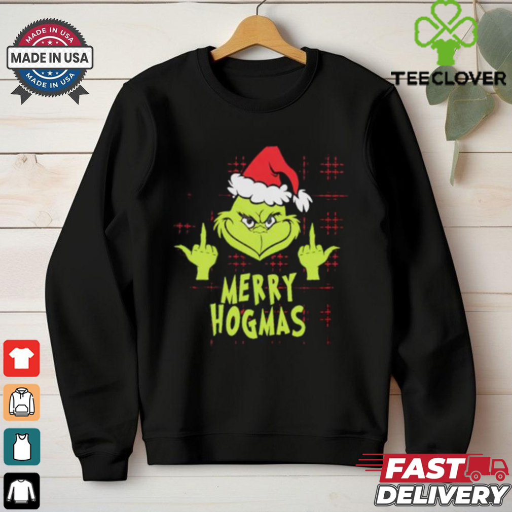 Hogmas Grinch Santa middle finger Christmas shirt Hogmas Grinch Santa middle finger Christmas shirt