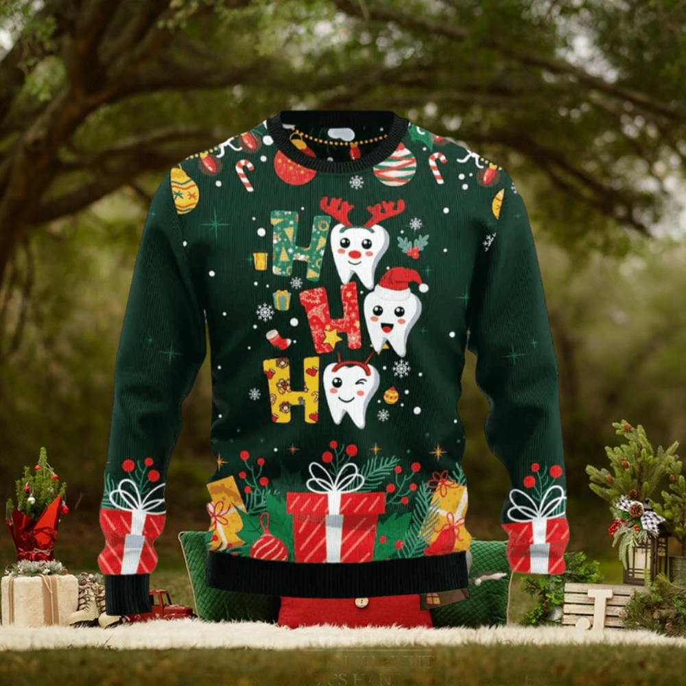 Hohoho Teeth Ugly Christmas Sweater Hohoho Teeth Ugly Christmas Sweater
