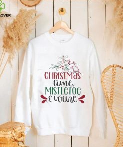 Holidays Christmas Time Mistletoe And Wine Funny Christmas Gift Shirt