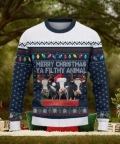 Holstein Cow Merry Christmas Ugly Sweater Xmas, Custom Cow Ugly Sweatshirt Gift For Farmer Cow Lover