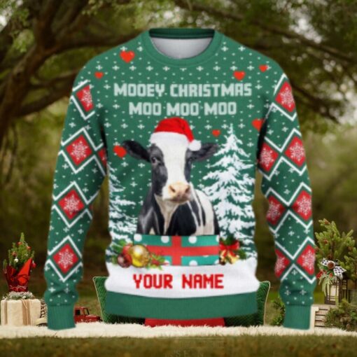 Holstein Moo Moo Moo Ugly Sweater Xmas, Custom Cow Ugly Sweatshirt Gift For Farmer Cow Lover