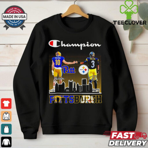 Holstein vs Wilson Champion Pittsburgh football players signature shirt