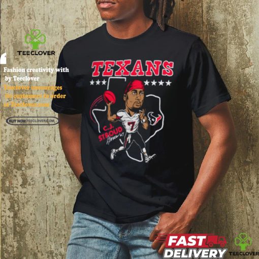 Homage C.J. Stroud Navy Houston Texans Caricature Player Tri Blend T Shirt