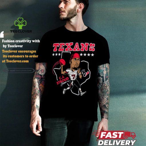 Homage C.J. Stroud Navy Houston Texans Caricature Player Tri Blend T Shirt