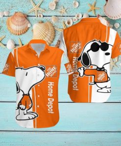 Home Depot Logo Brand Snoopy Hawaiian Shirt Gift Summer