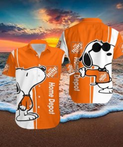 Home Depot Logo Brand Snoopy Hawaiian Shirt Gift Summer