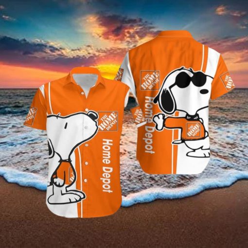 Home Depot Logo Brand Snoopy Hawaiian Shirt Gift Summer