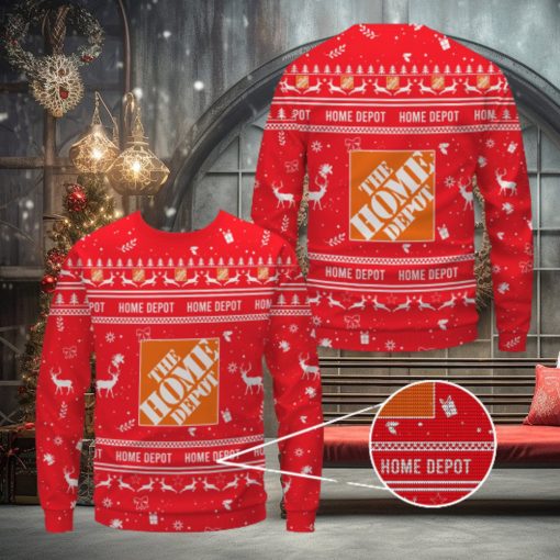 Home Depot Red Merry Christmas Ugly Sweater