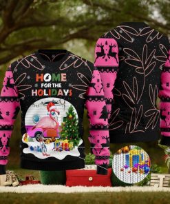Home For The Holidays Flamingo Ugly Christmas Sweater