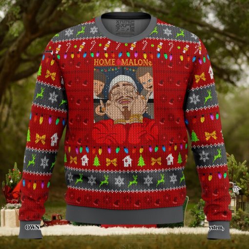 Home Malone Meme For Christmas Gifts Ugly Christmas Wool Knitted Sweater
