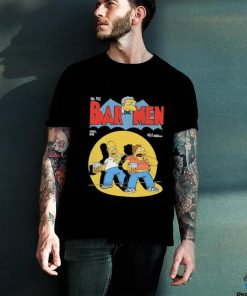 Homer Barney and Moe in the style of of a vintage Batman comic cover shirt