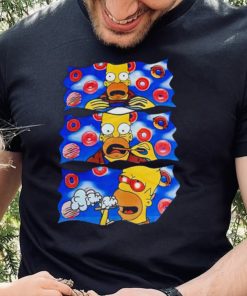 Homer Simpson smoking weed with Donuts shirt 2 Homer Simpson smoking weed with Donuts shirt