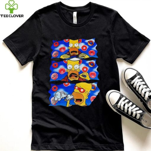 Homer Simpson smoking weed with Donuts shirt