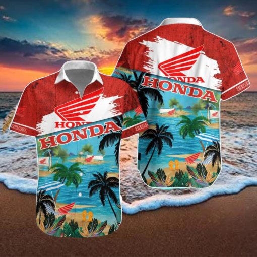 Honda Motorcycle Hawaiian Shirt And Short