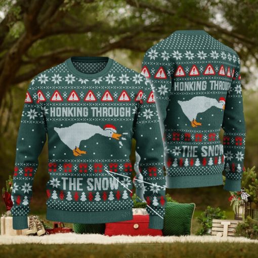 Honking Through The Snow For Christmas Gifts Ugly Christmas Holiday Sweater