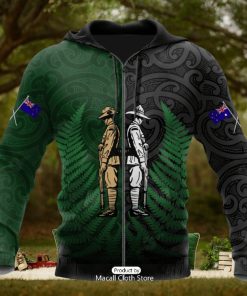 Honor And Respect Day Kiwi And Australia Soldier Hoodie 3D