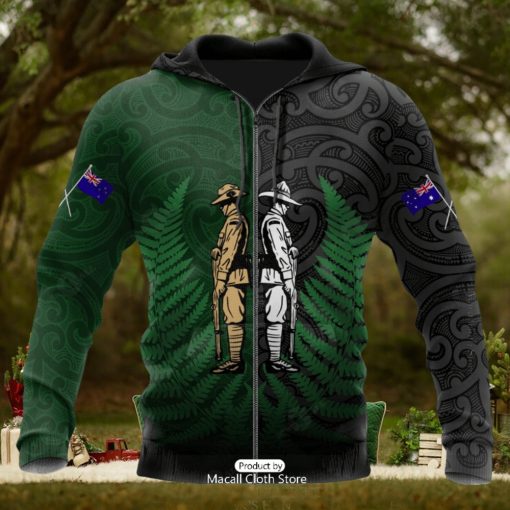 Honor And Respect Day Kiwi And Australia Soldier Hoodie 3D