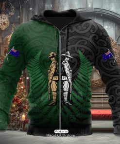 Honor And Respect Day Kiwi And Australia Soldier Hoodie 3D