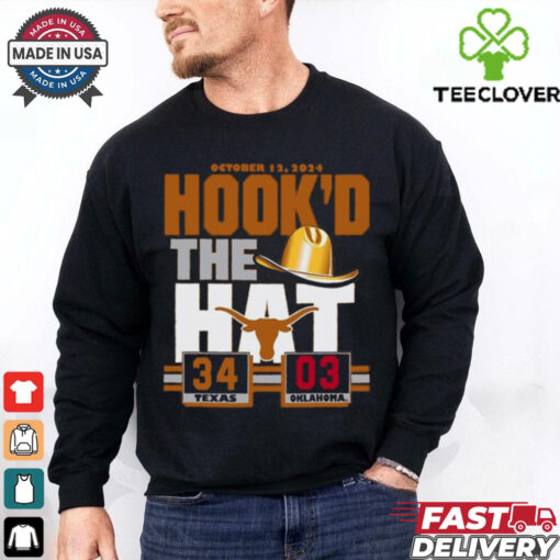 Hook’d The Hat Texas Longhorns 34 3 Oklahoma Sooners Red River Rivalry Shirt